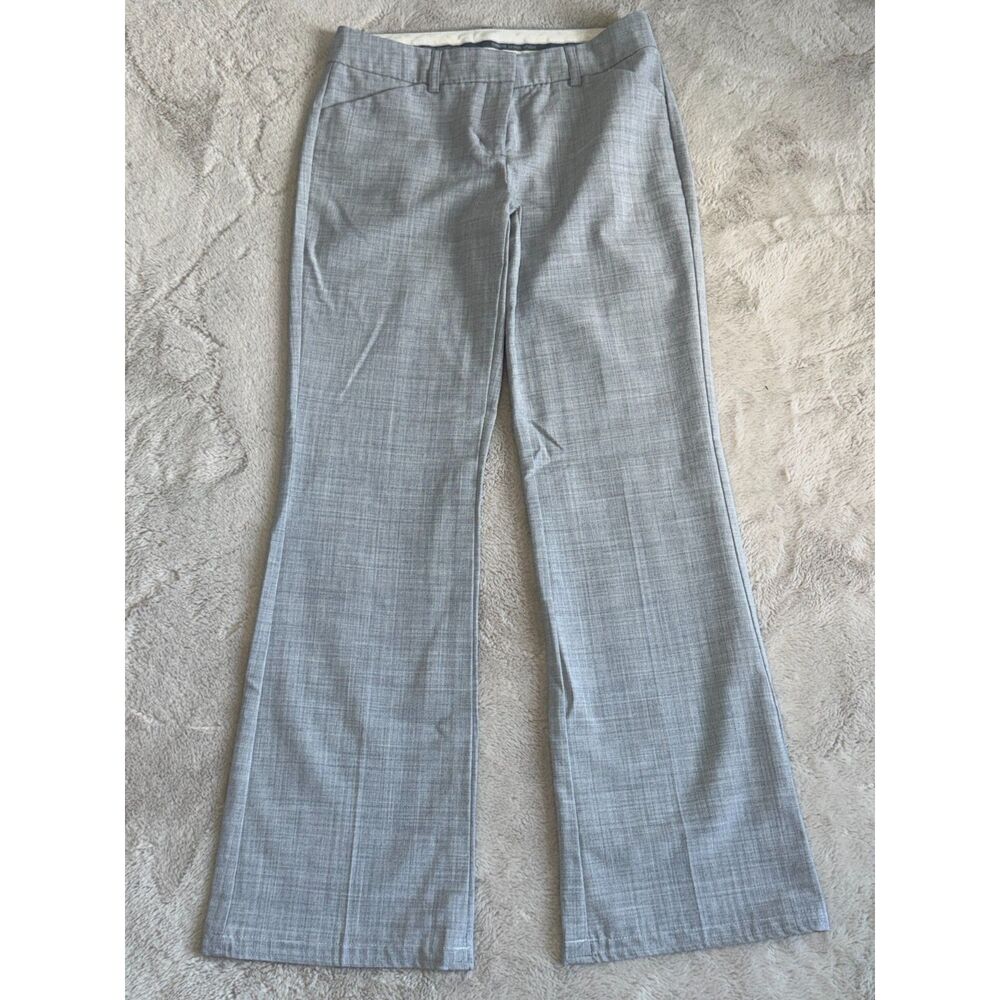 Express Design Studio Editor Pant Gray Plaid Flare Bootcut Trouser 00R Office